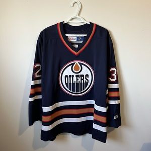 Vintage CCM Edmonton Oilers Hockey Jersey Adult Large #32 Garon